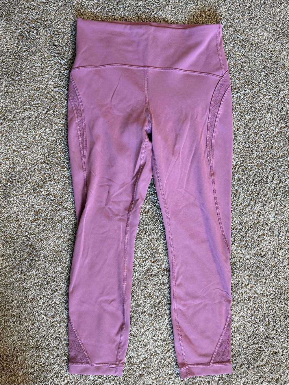 Lululemon Wunder Under Crop High-Rise Flocked Everlux Plumful Leggings Size 8